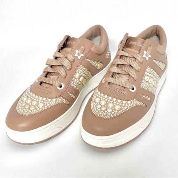 Jimmy Choo Shoes - ✨💖HOST PICK 💖✨ Jimmy Choo Hawaii Skateboard Pearl Sneakers 👟 👟